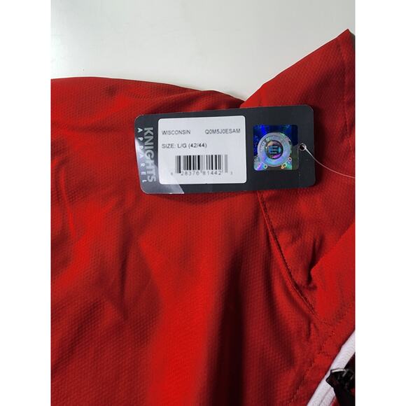 WISCONSIN BADGERS Knights Apparel Red White Pullover Windbreaker Jacket NWT SZ L - Picture 6 of 11